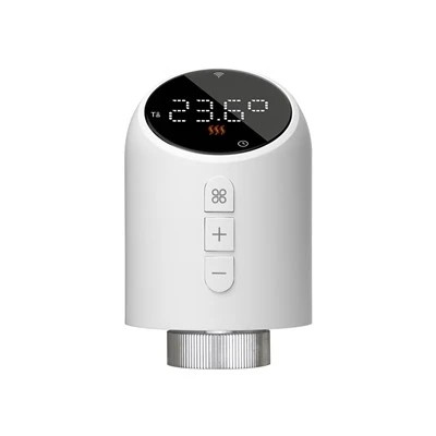 แอคทูเอเตอร์ควบคุมหม้อน้ำ Wifi หน้าจอกลมสีดำ TRV{0}}WF